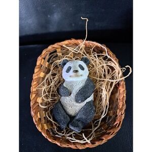 1989‎ SANDICAST USA HANDCAST HAND PAINTED MINI SLEEPING PANDA BEAR FIGURINE #WO9